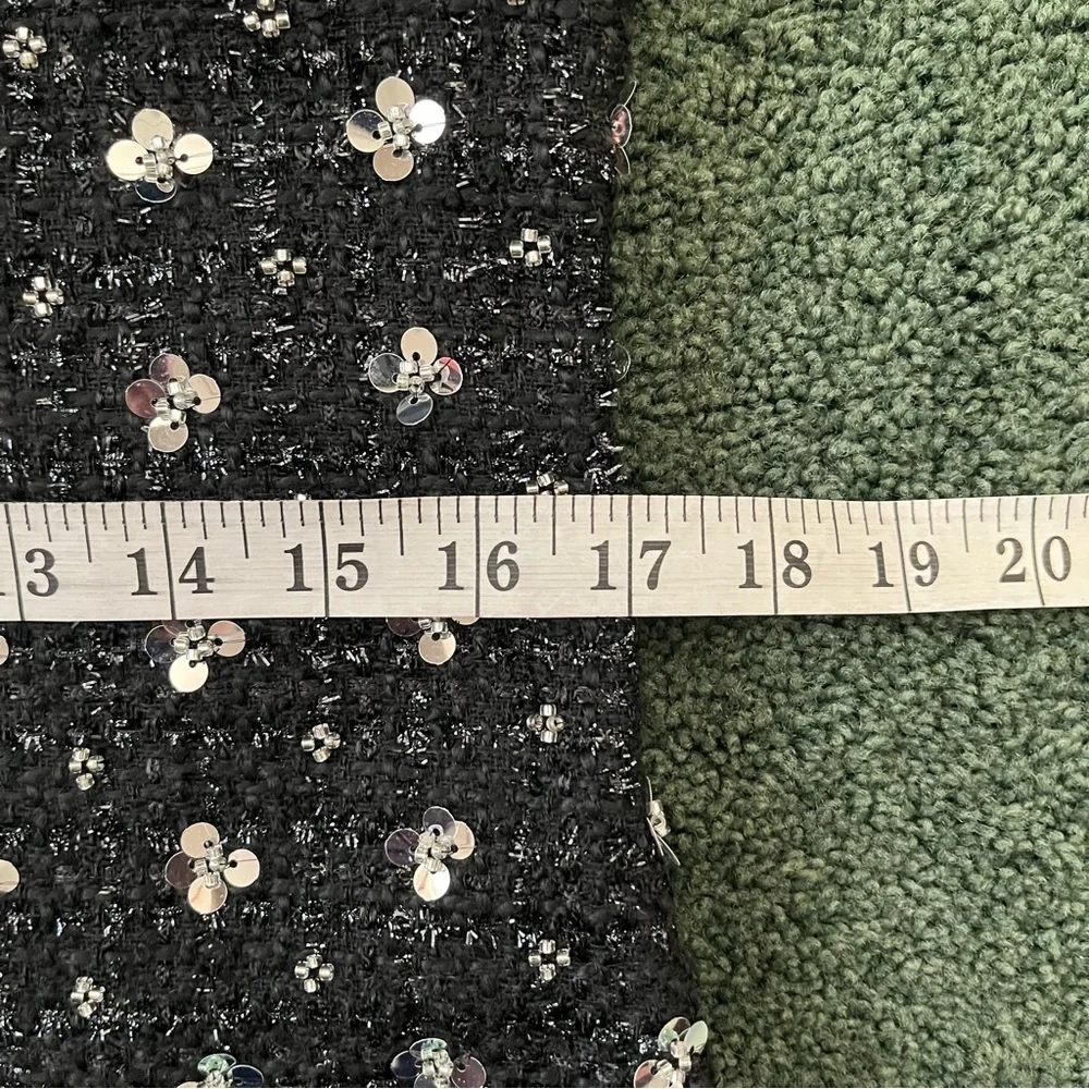 Storia Sequin Tweed Clovers Flowers Side Slit Mini Party Dress Size Large - Picture 13 of 16